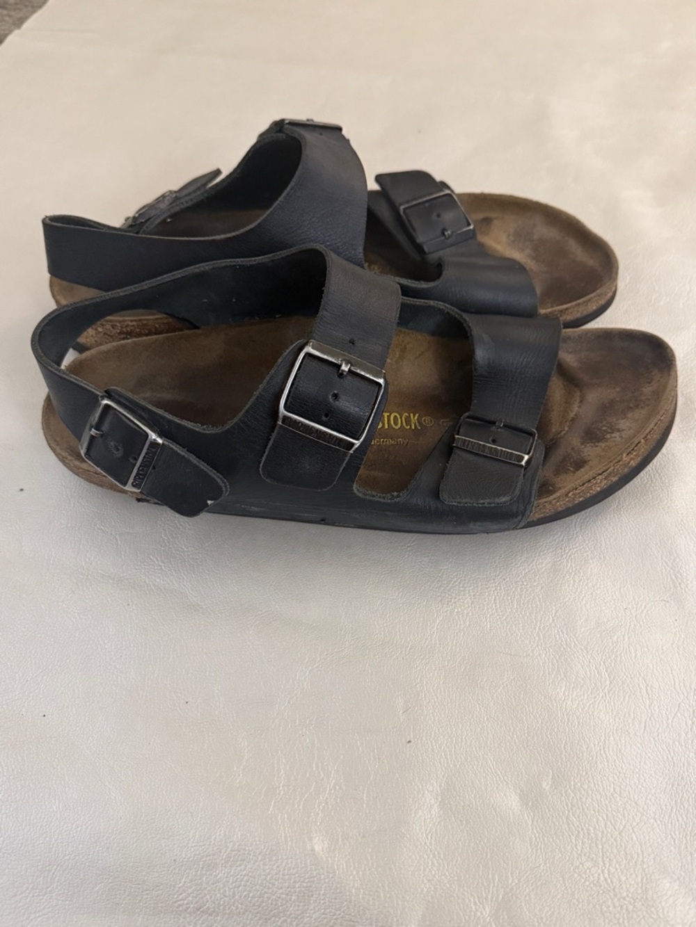 Birkenstock Black Three-Strap Buckle Sandals